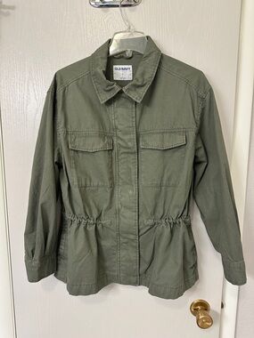 Old Navy Women's Olive Green Drawstring Utility Jacket